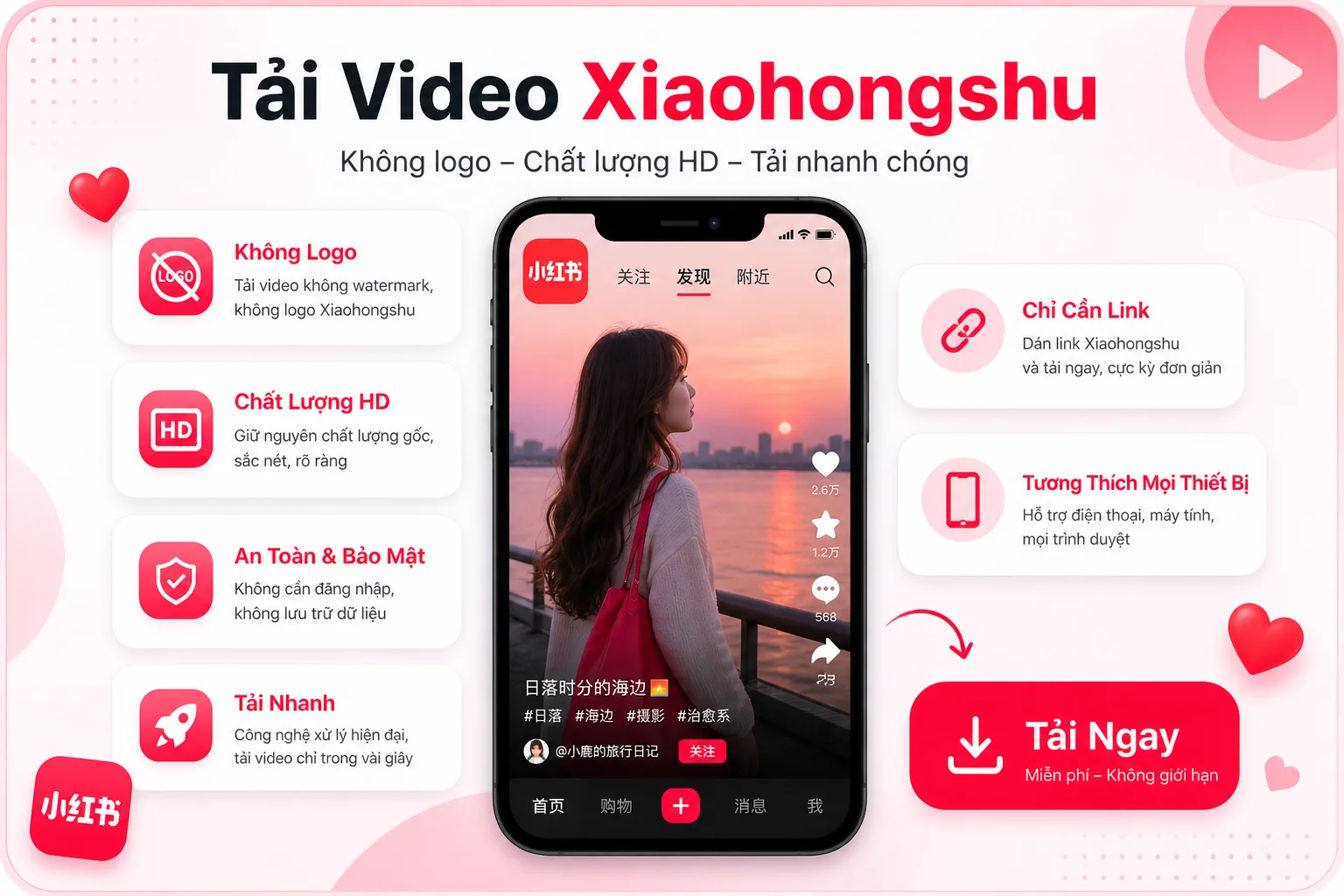 Lợi ích khi tải video Xiaohongshu không logo